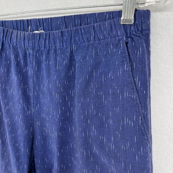 EILEEN FISHER Pants PS Petite Ikat Organic Cotton Droplet Ankle Tapered Blue - Picture 5 of 16